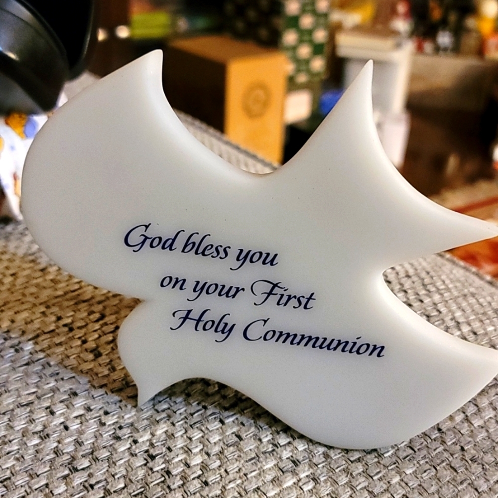Communion Plaque Dove Shaped
